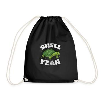 Turtle - Drawstring Bag - black - Front