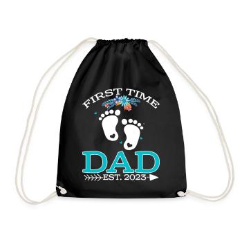 First Time Dad 2023 - Turnbeutel - Schwarz - Vorne