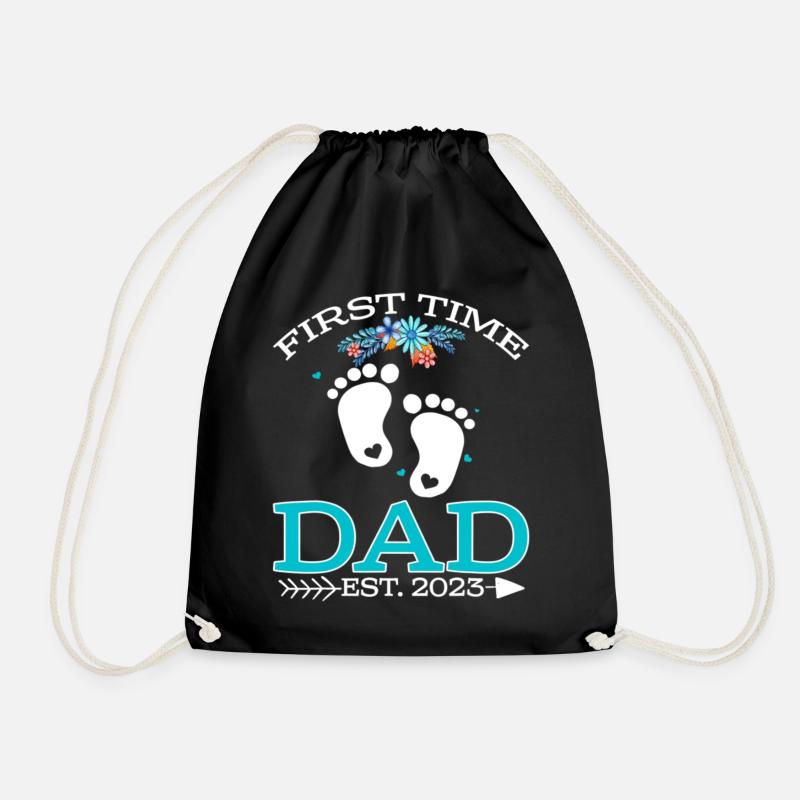 First Time Dad 2023 - Drawstring Bag - black