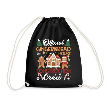 Official Gingerbread House Construction Crew - Drawstring Bag - black - Front