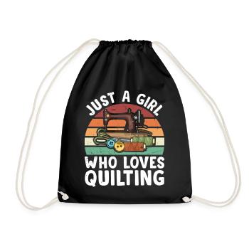 Juste une fille qui aime le cadeau de courtepointe - Sac de sport léger - noir - Devant