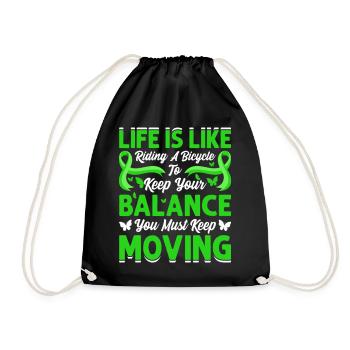 Life Is Like Riding A Bicycle - Turnbeutel - Schwarz - Vorne