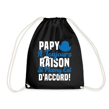 Papy A Toujours Raison Drôle Grand Père Humour - Sac de sport léger - noir - Devant