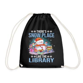 There's Snow Place Like The Library Christmas - Turnbeutel - Schwarz - Vorne