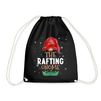 The Rafting Gnome Family Matching Christmas - Drawstring Bag - black - Front