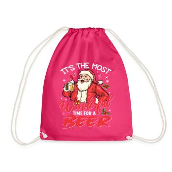 Le moment le plus merveilleux pour la bière Père Noël - Sac de sport léger - fuchsia - Devant