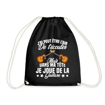 Je Joue De La Guitare Cadeau Humour Guitariste - Sac de sport léger - noir - Devant