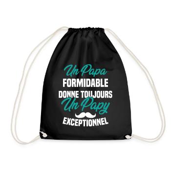 Papa Formidable Donne Toujours Papy Exceptionnel - Sac de sport léger - noir - Devant