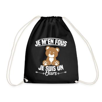 Je M'en Fous Je Suis Un Ours - Sac de sport léger - noir - Devant