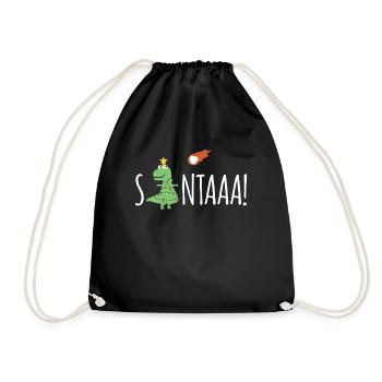 SAAAANTA! Cadeau de dinosaure de Noël - Sac de sport léger - noir - Devant