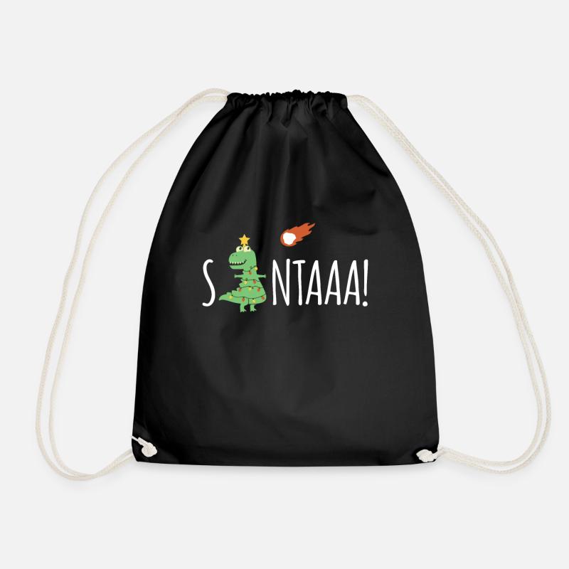 SAAAANTA! Dinosaurier Geschenk Weihnachten - Turnbeutel - Schwarz