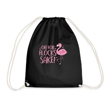 Flamingo - Drawstring Bag - black - Front