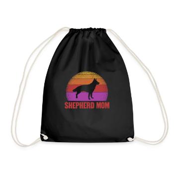 German Shepherd Mother Dog Dogs Gift - Drawstring Bag - black - Front