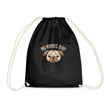 Mops Hund Hundefreund Haustier Möpse Pug Geschenk - Turnbeutel - Schwarz - Vorne