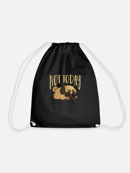 Pug Dog Dog Friend Pet Pug Pug Gift - Drawstring Bag - black