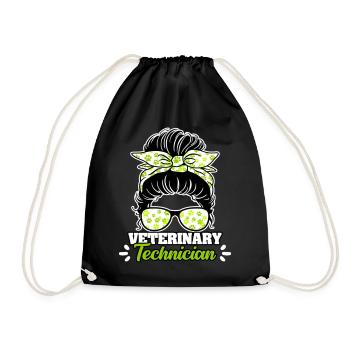 Veterinary Technician Messy Bun - Turnbeutel - Schwarz - Vorne
