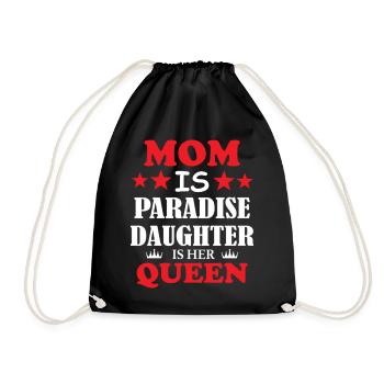 Maman est la fille du paradis est sa reine - Sac de sport léger - noir - Devant