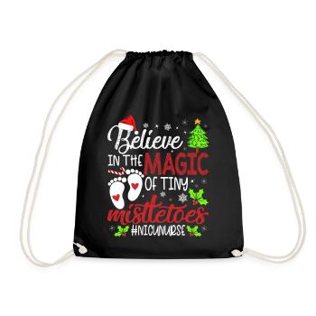 Nicu Nurse Believin Magic Of Tiny Mistletoe - Turnbeutel - Schwarz - Vorne