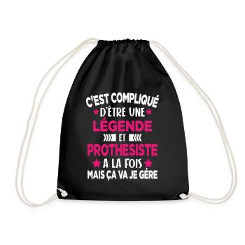 Légende et PROTHESISTE Cadeau Humour - Sac de sport léger - noir - Devant