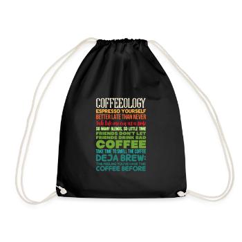 Coffee Caffeine Espresso Barista Gift - Drawstring Bag - black - Front