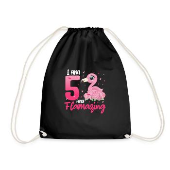 5ème anniversaire Flamingo cadeau 5 ans - Sac de sport léger - noir - Devant