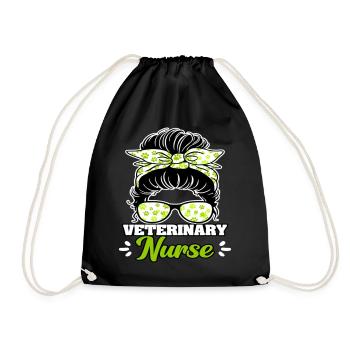 Veterinary Nurse Messy Bun - Turnbeutel - Schwarz - Vorne