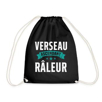 Verseau ascendant râleur cadeau humour signe - Sac de sport léger - noir - Devant
