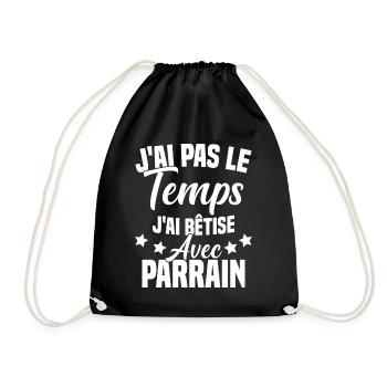 pas le temps j ai bêtise avec parrain - Sac de sport léger - noir - Devant