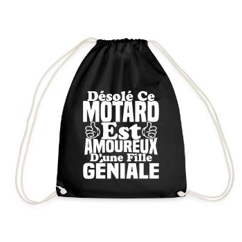 Motard est amoureux d'une fille géniale - Sac de sport léger - noir - Devant