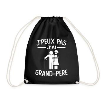 je peux pas j'ai grand père humour papy - Sac de sport léger - noir - Devant