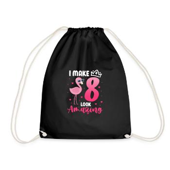 8ème anniversaire Flamingo 8 ans cadeau - Sac de sport léger - noir - Devant