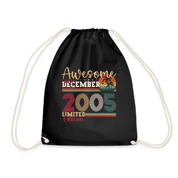 Décembre Année 2005 Cadeau du 17e anniversaire - Sac de sport léger - noir - Devant