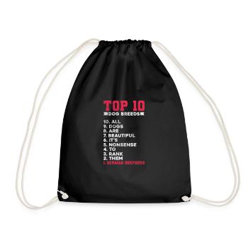 Chien de berger allemand Chiens de compagnie Cadeau - Sac de sport léger - noir - Devant