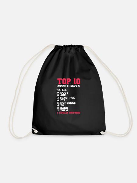 German Shepherd - Drawstring Bag - black