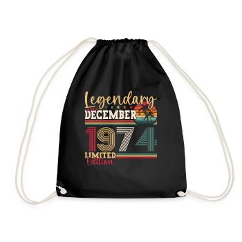 Décembre Né en 1974 Cadeau de 48e anniversaire - Sac de sport léger - noir - Devant