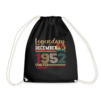 Né en décembre 1952 Cadeau du 70e anniversaire - Sac de sport léger - noir - Devant