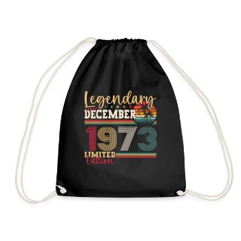 Born December 1973 49th birthday gift - Drawstring Bag - black - Front