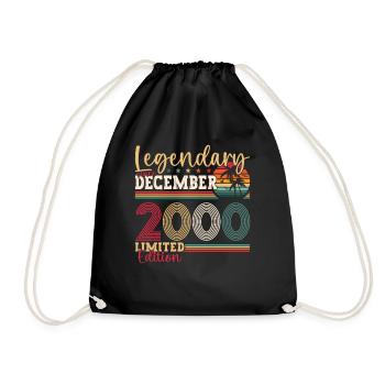Décembre Année 2000 Cadeau du 22e anniversaire - Sac de sport léger - noir - Devant
