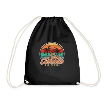 San Clemente Kalifornien USA Amerika Geschenk - Turnbeutel - Schwarz - Vorne