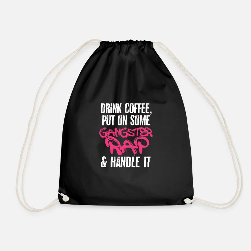 Kaffee Rap Koffein Espresso Barista Geschenk - Turnbeutel - Schwarz