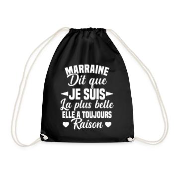 marraine dit que je suis la plus belle cadeau - Sac de sport léger - noir - Devant