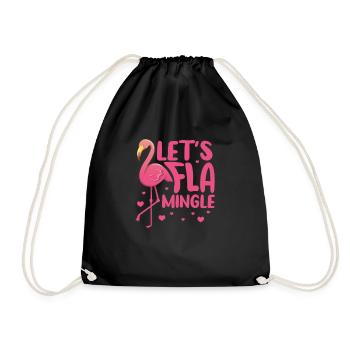Flamingo Pink Vogel Zoo Sommer Urlaub Geschenk - Turnbeutel - Schwarz - Vorne