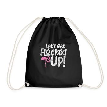 Flamingo - Drawstring Bag - black - Front