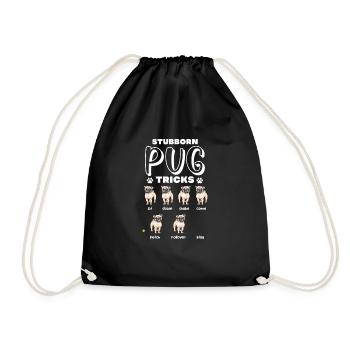 Carlin Chien Chien Ami Pet Pug Pug Pug Cadeau - Sac de sport léger - noir - Devant