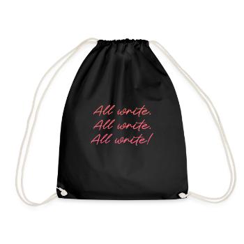 Author Authors Writer Book Gift - Drawstring Bag - black - Front