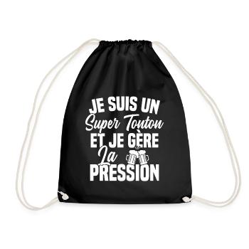 Super Tonton Biere Humour Alcool - Sac de sport léger - noir - Devant