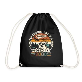 Décembre Année 2000 Cadeau du 22e anniversaire - Sac de sport léger - noir - Devant