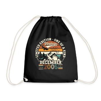 Décembre Année 2005 Cadeau du 17e anniversaire - Sac de sport léger - noir - Devant