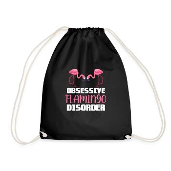 Flamingo Pink Vogel Zoo Sommer Urlaub Geschenk - Turnbeutel - Schwarz - Vorne