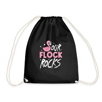 Flamingo Pink Vogel Zoo Sommer Urlaub Geschenk - Turnbeutel - Schwarz - Vorne